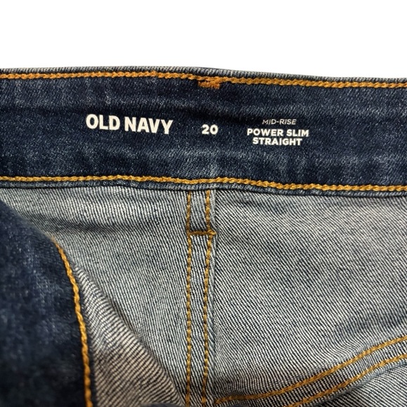 Old Navy Mid-Rise Power Slim Straight Blue Distressed Jeans Women’s Size 20 - Picture 5 of 16